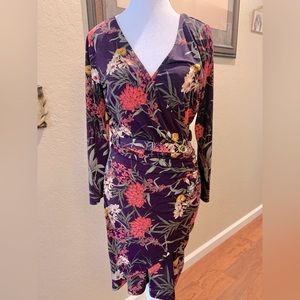 INC purple floral dress size Medium